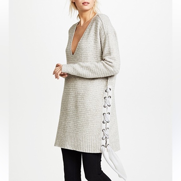 Free People Gray V-Neck Sweater - Picture 2 of 12